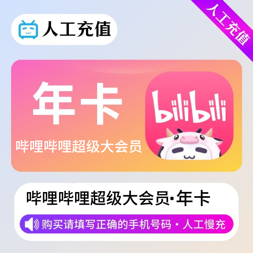 【人工充值】哔哩哔哩超级大会员12个月